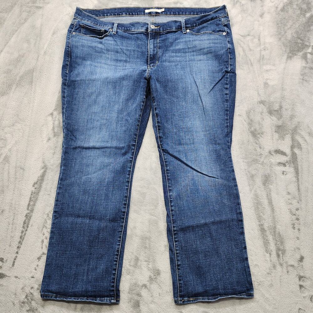 Levi's Jeans Womens 24W Blue Dark Wash Classic Straight Leg Stretch Denim Casual
